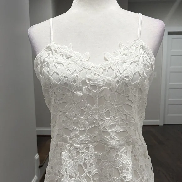 Express White Lace Midi Dress - Picture 3 of 6